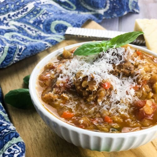 Chorizo and Red Lentil Soup