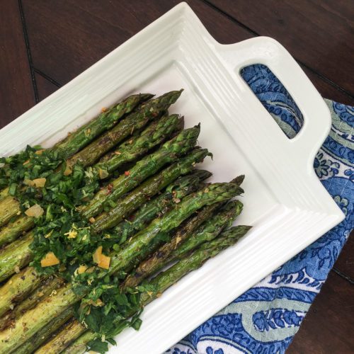 Grilled Marinated Asparagus with Gremolata