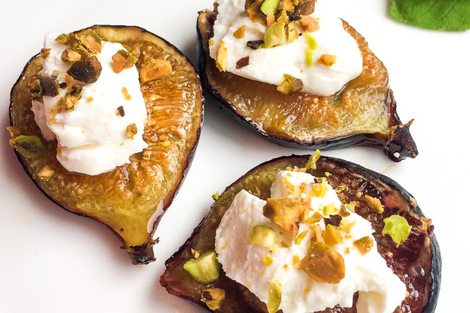 Honey-Roasted Figs with Labneh & Pistachios